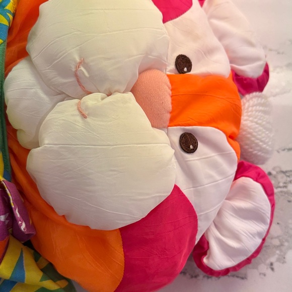 Fisher Price Vibrant Pink and Orange Stuffed Tiger puffalump - Picture 4 of 4